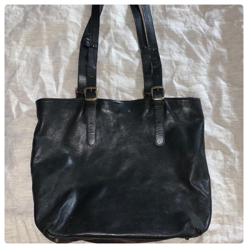 👋🏾SOLD👋🏾MAISON MARTIN MARGIELA black lambskin leather TOTE BAG